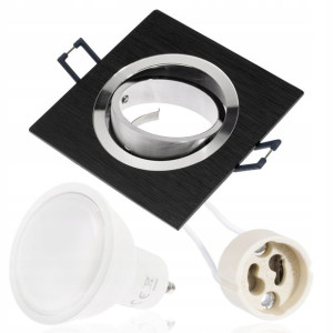 Zestaw Oprawa HALOGENOWA KWADRATOWA + LED GU10 6W