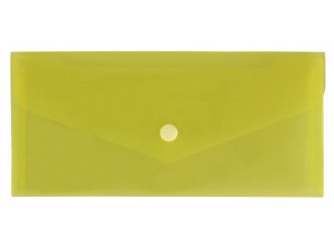 Teczka koperta na zatrzask DL 21x9,9cm PP żółta