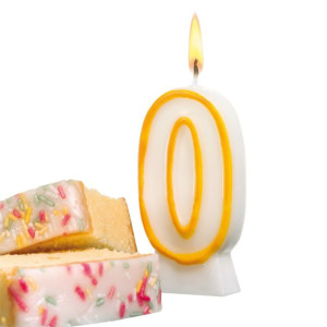 Świeczka na tort urodziny cyfra 0 7,7cm SUSY-CARD