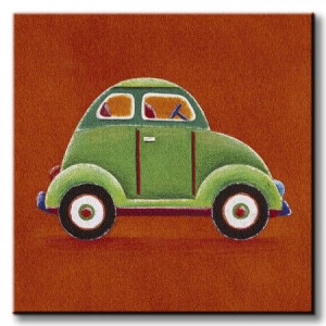 Green Car - Obraz na płótnie 40x40 cm