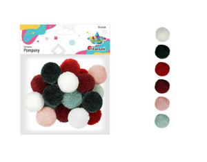 Pompony dekoracyjne ozdobne z włóczki 18szt 3cm mix