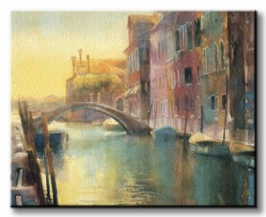 Rio di San Trovaso Wenecja - Obraz na płótnie 50x40 cm