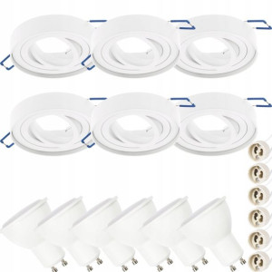 6x Oprawa Podtynkowa HALOGENOWA TUBA + LED GU10