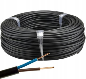 Przewód Prądowy Kabel OMY 2x1mm LINKA CZARNY 10m