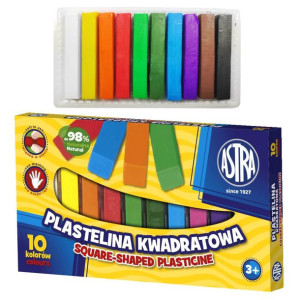 Plastelina szkolna kwadratowa 10 kolorów ASTRA