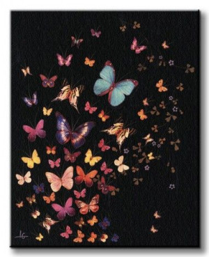 Midnight Butterflies - Obraz na płótnie 40x50 cm