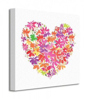 Floral Heart - Obraz na płótnie 40x40 cm