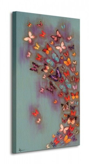 Motyle Mottled Aubergine - Obraz na płótnie 30x60 cm