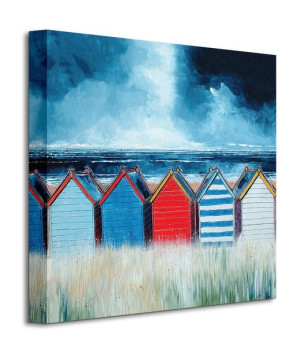 Beach Huts I - Obraz na płótnie 40x40 cm