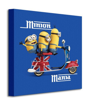 Minionki (Minion Mania Blue) - Obraz na płótnie 40x40 cm