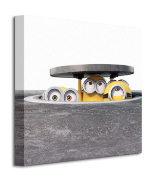 Minionki (Manhole) - Obraz na płótnie 40x40 cm