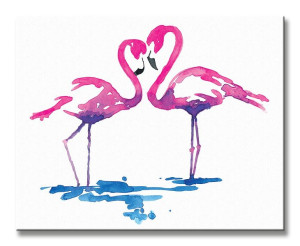 Flamingo Study - Obraz na płótnie 50x40 cm