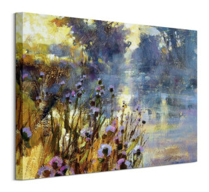 Riverside Sunrise - Obraz na płótnie 50x40 cm