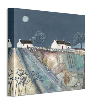A Quilted Meadow by Moonlight - obraz na płótnie 30x30 cm