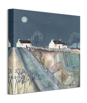 A Quilted Meadow by Moonlight - obraz na płótnie 40x40 cm