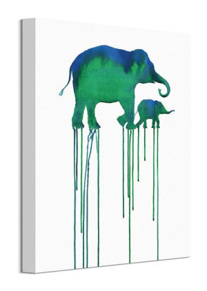 Asian Elephants - obraz na płótnie 30x40 cm