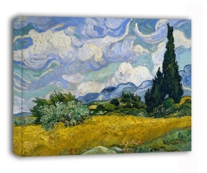 Pole pszenicy z cyprysami - Vincent van Gogh - obraz na płótnie 120x90 cm