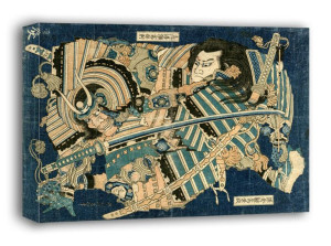 Kamakura no Gengoro Seizing Torinoumi Tasaburo, Hokusai - obraz na płótnie
