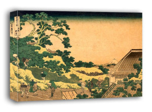 Fuji from Surugadai, in Yedo, Hokusai - obraz na płótnie 90x60 cm