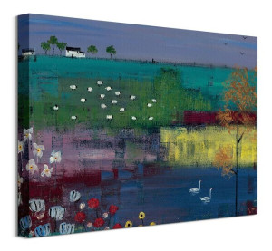 Jezioro Łabędzie - obraz na płótnie 40x30 cm