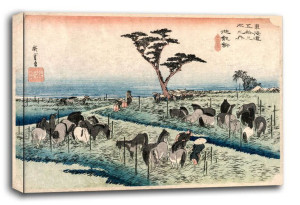 The Fifty-Three Stations of the Tokaido Chiryu, Hiroshige - obraz na płótni