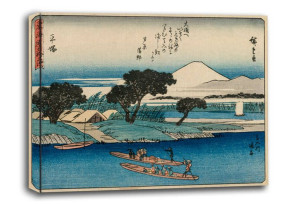 The Fifty-Three Stations of the Tokaido Hiratsuka, Hiroshige - obraz na płó