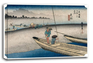 Picture of the Tenryu River near Mitsuke, Hiroshige - obraz na płótnie 80x6