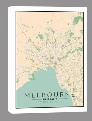 Melbourne mapa kolorowa - obraz na płótnie 50x70 cm