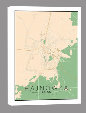 Hajnówka mapa kolorowa – obraz na płótnie 60x90 cm