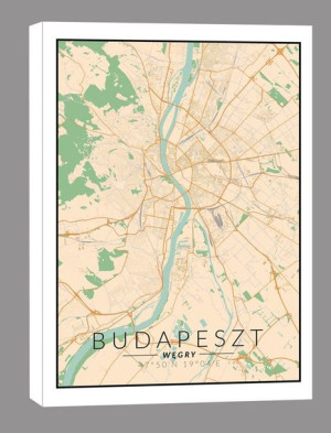Budapeszt mapa kolorowa - obraz na płótnie 20x30 cm