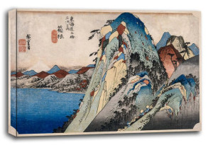 Picture of the Lake at Hakone, Hiroshige - obraz na płótnie 120x90 cm