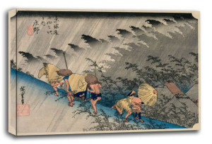 Driving Rain at Shono, Hiroshige - obraz na płótnie 70x50 cm