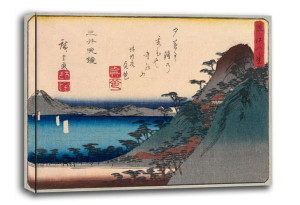 Evening Bell at Mii Temple, Hiroshige - obraz na płótnie 90x60 cm