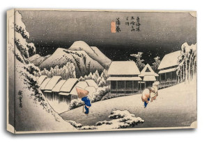 Evening Snow at Kambara, Hiroshige - obraz na płótnie 70x50 cm