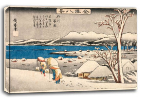 Evening Snow at Uchikawa, Hiroshige - obraz na płótnie 70x50 cm