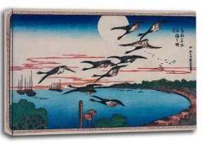 Full Moon over Takanawa, Hiroshige - obraz na płótnie 80x60 cm