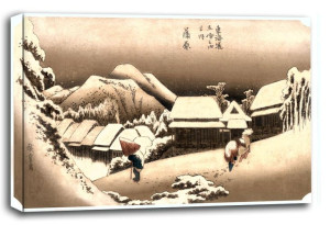 Kambara Evening Snow, Hiroshige - obraz na płótnie 90x60 cm