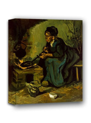 Peasant Woman Cooking by a Fireplace, Vincent van Gogh - obraz na płótnie 7