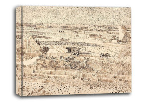 Harvest The Plain of La Crau, Vincent van Gogh - obraz na płótnie 40x30 cm