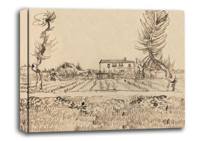 Ploughman in the Fields near Arles, Vincent van Gogh - obraz na płótnie 80x