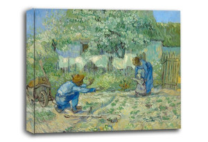 First Steps, after Millet, Vincent van Gogh - obraz na płótnie 60x40 cm
