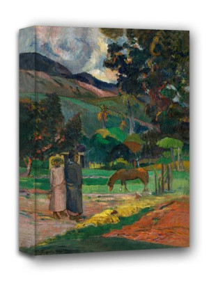 Tahitian Landscape, Paul Gauguin - obraz na płótnie 70x100 cm