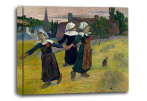 Breton Girls Dancing, Pont-Aven, Paul Gauguin - obraz na płótnie 50x40 cm