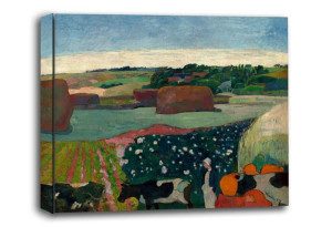 Haystacks in Brittany, Paul Gauguin - obraz na płótnie 100x70 cm