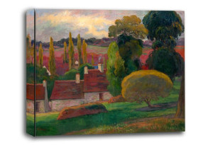 A Farm in Brittany, Paul Gauguin - obraz na płótnie 120x90 cm