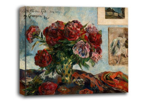 Still Life with Peonies, Paul Gauguin - obraz na płótnie 100x70 cm