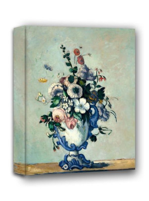 Flowers in a Rococo Vase, Paul Cézanne - obraz na płótnie 60x90 cm