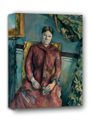 Madame Cézanne in a Red Dress, Paul Cézanne - obraz na płótnie 40x60 cm