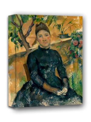 Madame Cézanne in the Conservatory, Paul Cézanne - obraz na płótnie 70x100