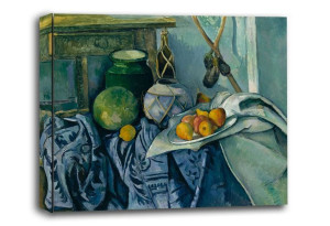 Still Life with a Ginger Jar and Eggplants, Paul Cézanne - obraz na płótnie